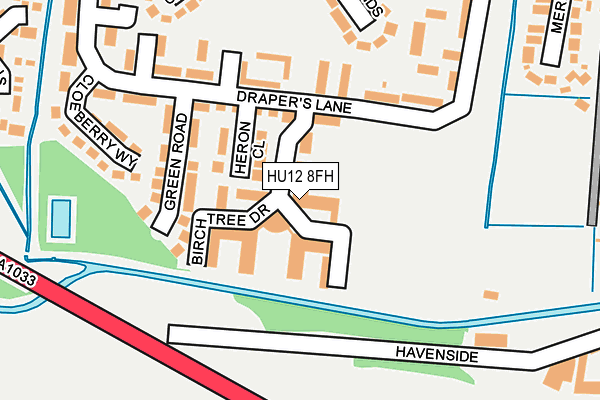 HU12 8FH map - OS OpenMap – Local (Ordnance Survey)