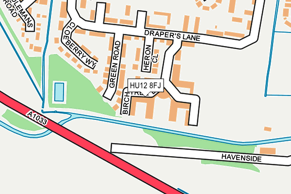 HU12 8FJ map - OS OpenMap – Local (Ordnance Survey)