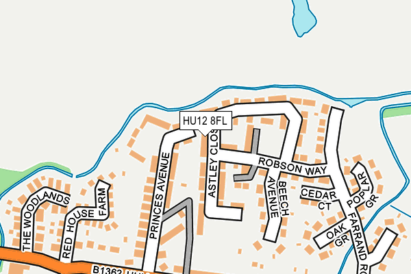 HU12 8FL map - OS OpenMap – Local (Ordnance Survey)