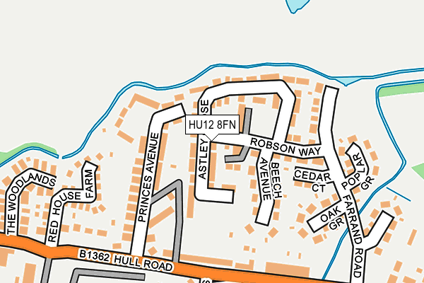 HU12 8FN map - OS OpenMap – Local (Ordnance Survey)