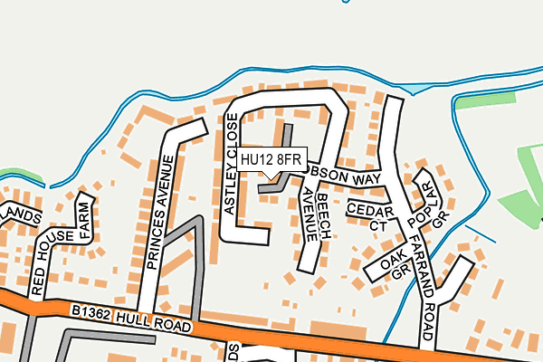 HU12 8FR map - OS OpenMap – Local (Ordnance Survey)