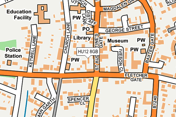 HU12 8GB map - OS OpenMap – Local (Ordnance Survey)
