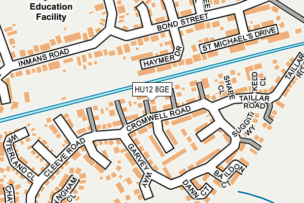 HU12 8GE map - OS OpenMap – Local (Ordnance Survey)