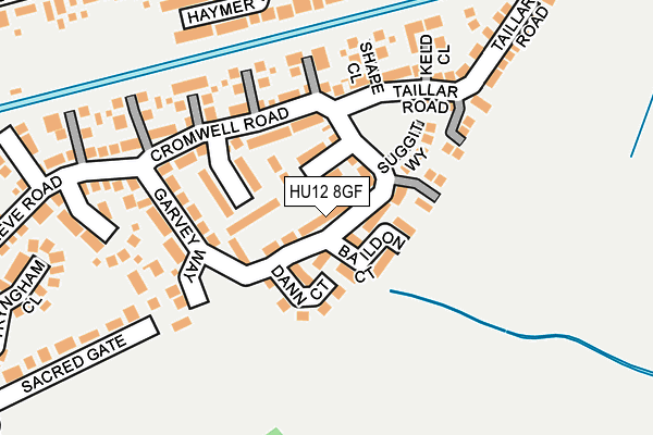 HU12 8GF map - OS OpenMap – Local (Ordnance Survey)