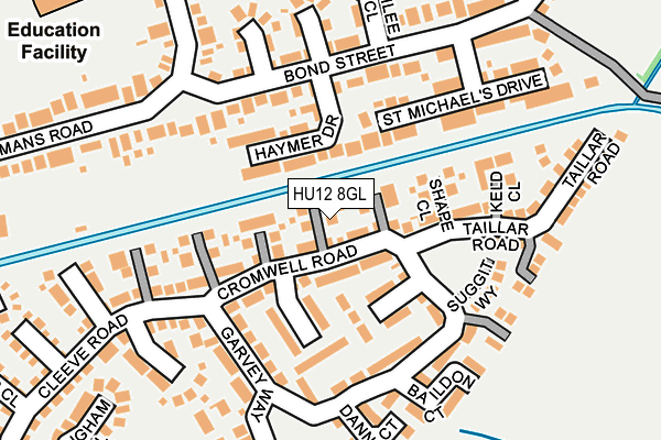 HU12 8GL map - OS OpenMap – Local (Ordnance Survey)