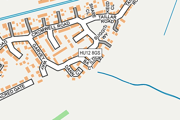 HU12 8GS map - OS OpenMap – Local (Ordnance Survey)