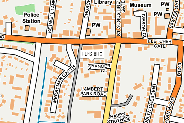 HU12 8HE map - OS OpenMap – Local (Ordnance Survey)