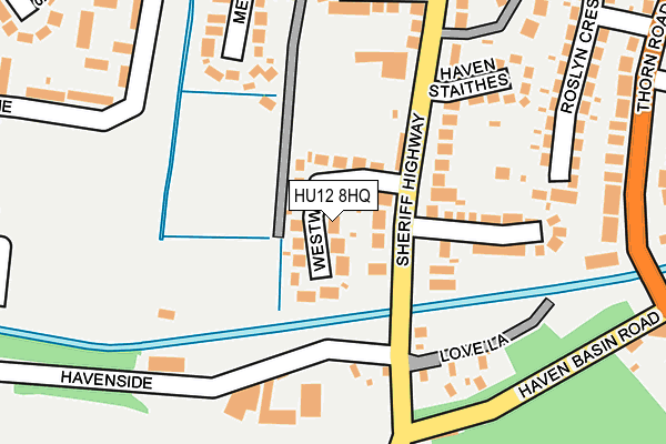 HU12 8HQ map - OS OpenMap – Local (Ordnance Survey)