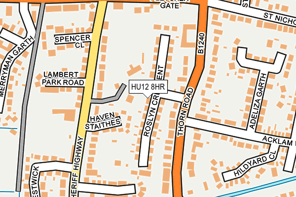 HU12 8HR map - OS OpenMap – Local (Ordnance Survey)