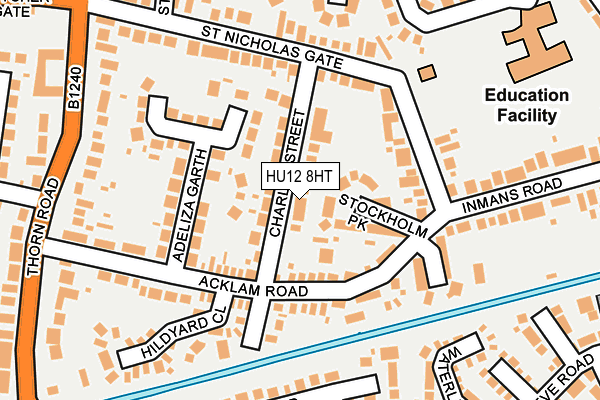 HU12 8HT map - OS OpenMap – Local (Ordnance Survey)