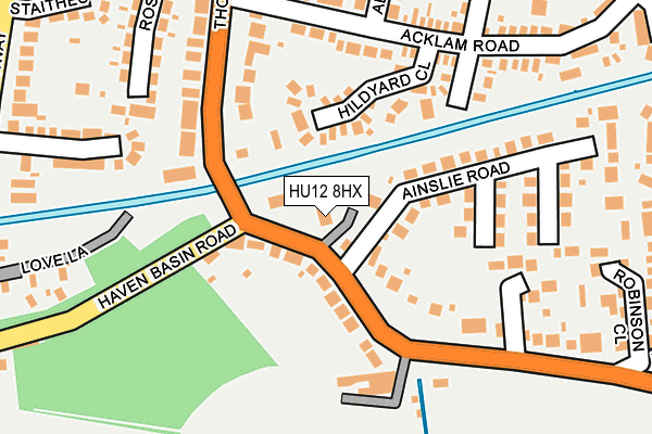 HU12 8HX map - OS OpenMap – Local (Ordnance Survey)