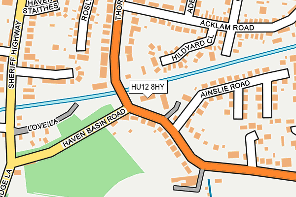 HU12 8HY map - OS OpenMap – Local (Ordnance Survey)