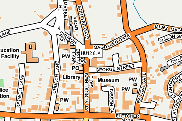 HU12 8JA map - OS OpenMap – Local (Ordnance Survey)