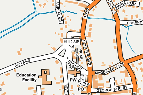 HU12 8JB map - OS OpenMap – Local (Ordnance Survey)