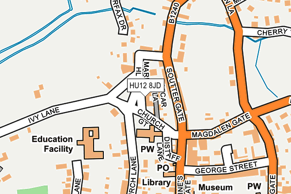 HU12 8JD map - OS OpenMap – Local (Ordnance Survey)