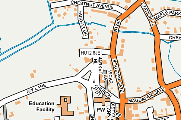 HU12 8JE map - OS OpenMap – Local (Ordnance Survey)