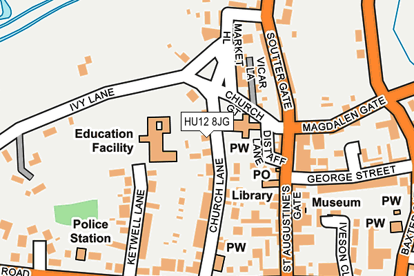 HU12 8JG map - OS OpenMap – Local (Ordnance Survey)