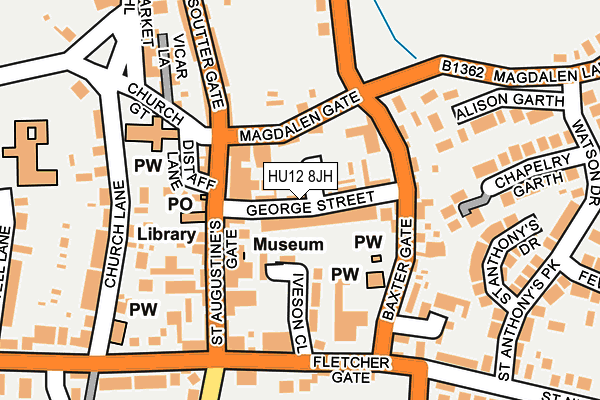 HU12 8JH map - OS OpenMap – Local (Ordnance Survey)