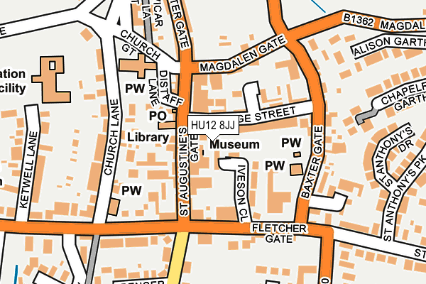 HU12 8JJ map - OS OpenMap – Local (Ordnance Survey)