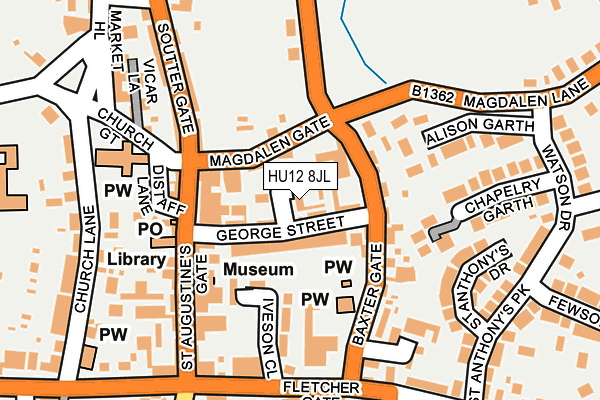 HU12 8JL map - OS OpenMap – Local (Ordnance Survey)