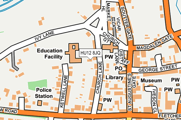 HU12 8JQ map - OS OpenMap – Local (Ordnance Survey)
