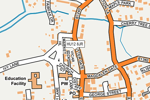 HU12 8JR map - OS OpenMap – Local (Ordnance Survey)