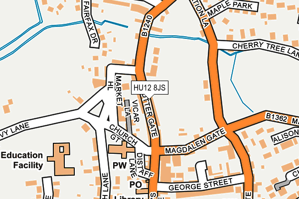 HU12 8JS map - OS OpenMap – Local (Ordnance Survey)