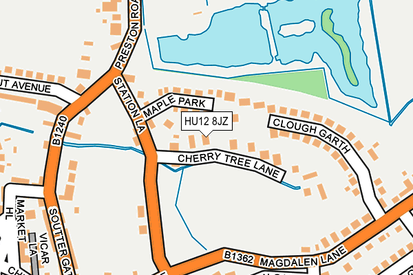 HU12 8JZ map - OS OpenMap – Local (Ordnance Survey)