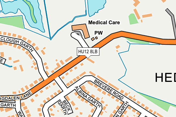 HU12 8LB map - OS OpenMap – Local (Ordnance Survey)