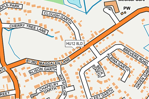 HU12 8LD map - OS OpenMap – Local (Ordnance Survey)