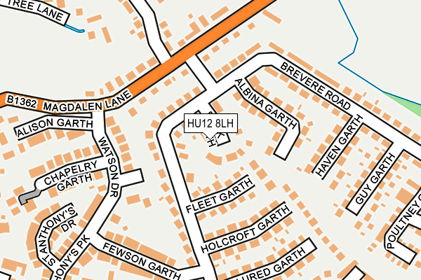 HU12 8LH map - OS OpenMap – Local (Ordnance Survey)