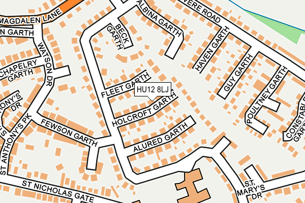 HU12 8LJ map - OS OpenMap – Local (Ordnance Survey)