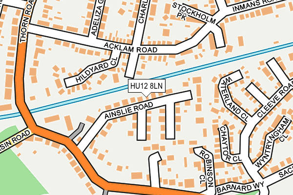 HU12 8LN map - OS OpenMap – Local (Ordnance Survey)