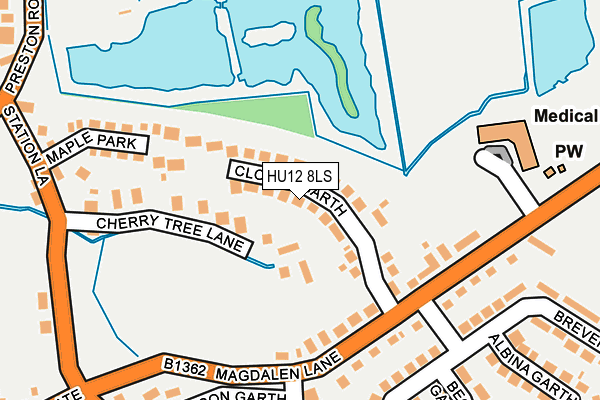 HU12 8LS map - OS OpenMap – Local (Ordnance Survey)