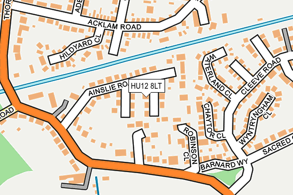 HU12 8LT map - OS OpenMap – Local (Ordnance Survey)