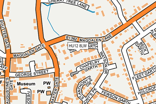 HU12 8LW map - OS OpenMap – Local (Ordnance Survey)