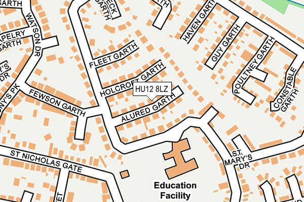 HU12 8LZ map - OS OpenMap – Local (Ordnance Survey)