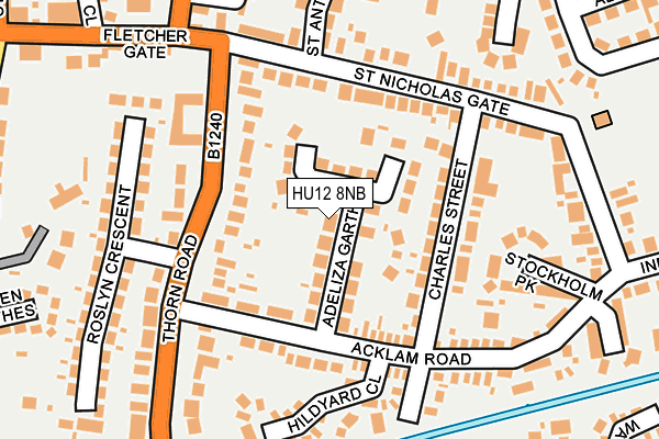 HU12 8NB map - OS OpenMap – Local (Ordnance Survey)