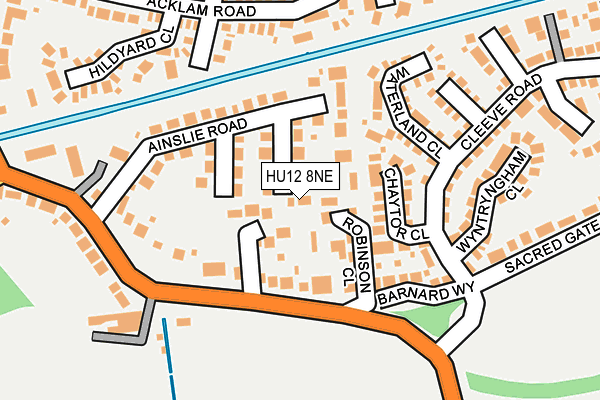 HU12 8NE map - OS OpenMap – Local (Ordnance Survey)