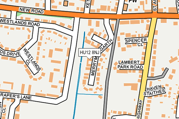 HU12 8NJ map - OS OpenMap – Local (Ordnance Survey)