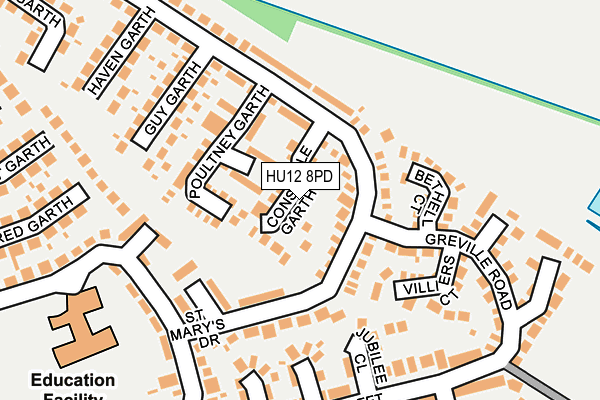 HU12 8PD map - OS OpenMap – Local (Ordnance Survey)