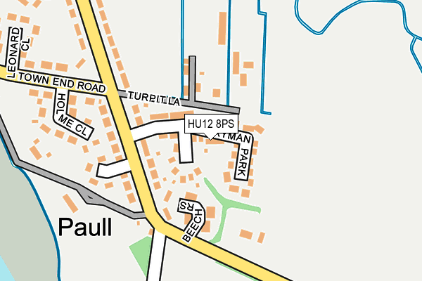 HU12 8PS map - OS OpenMap – Local (Ordnance Survey)