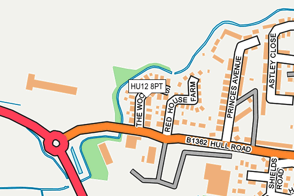 HU12 8PT map - OS OpenMap – Local (Ordnance Survey)