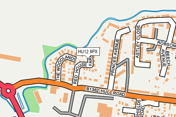 HU12 8PX map - OS OpenMap – Local (Ordnance Survey)