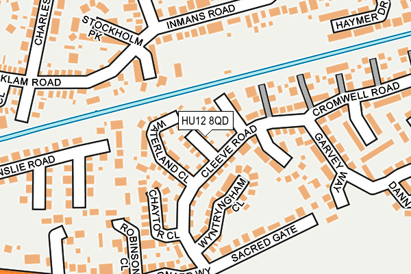 HU12 8QD map - OS OpenMap – Local (Ordnance Survey)