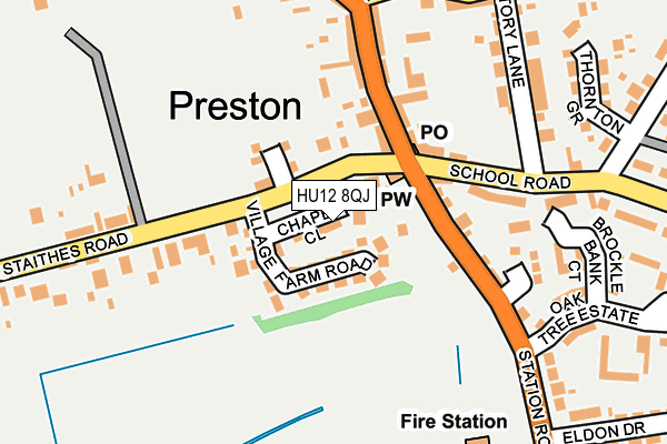 HU12 8QJ map - OS OpenMap – Local (Ordnance Survey)