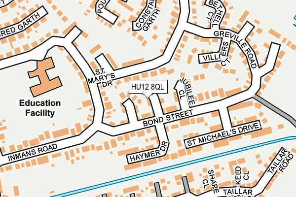 HU12 8QL map - OS OpenMap – Local (Ordnance Survey)