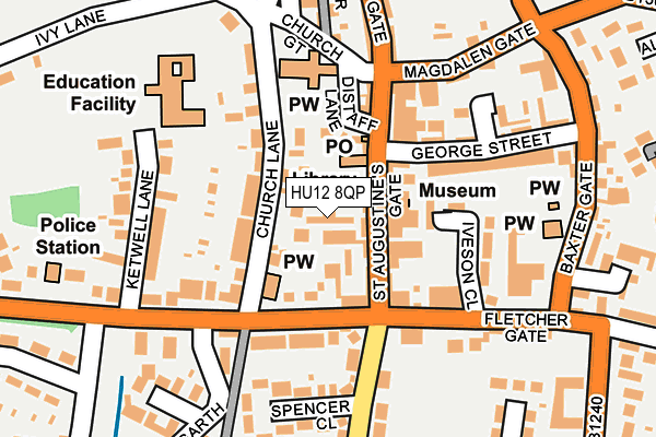 HU12 8QP map - OS OpenMap – Local (Ordnance Survey)