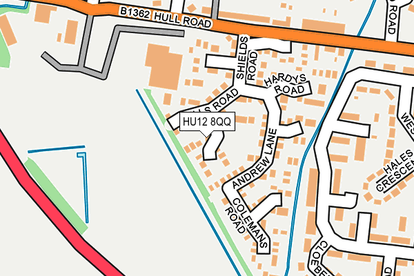 HU12 8QQ map - OS OpenMap – Local (Ordnance Survey)