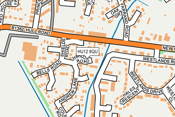 HU12 8QU map - OS OpenMap – Local (Ordnance Survey)